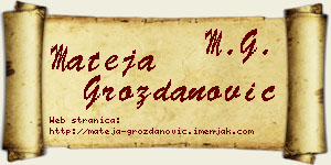 Mateja Grozdanović vizit kartica